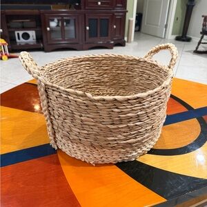 Natural Woven Basket with Handles